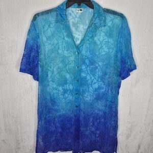 Vintage Gottex Swim Cover Up Transparent Shirt Dress Size Medium